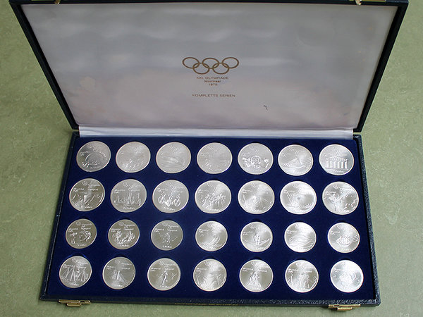 Silbermünzen Sammlung Olympiade Montreal
